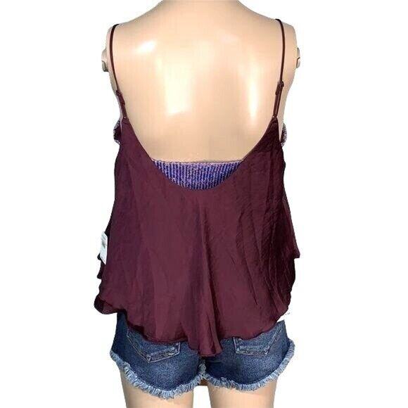 Free People Womens Camisole Tank Top Turn It On Sequin Vetiver Bloom Small - Picture 6 of 16